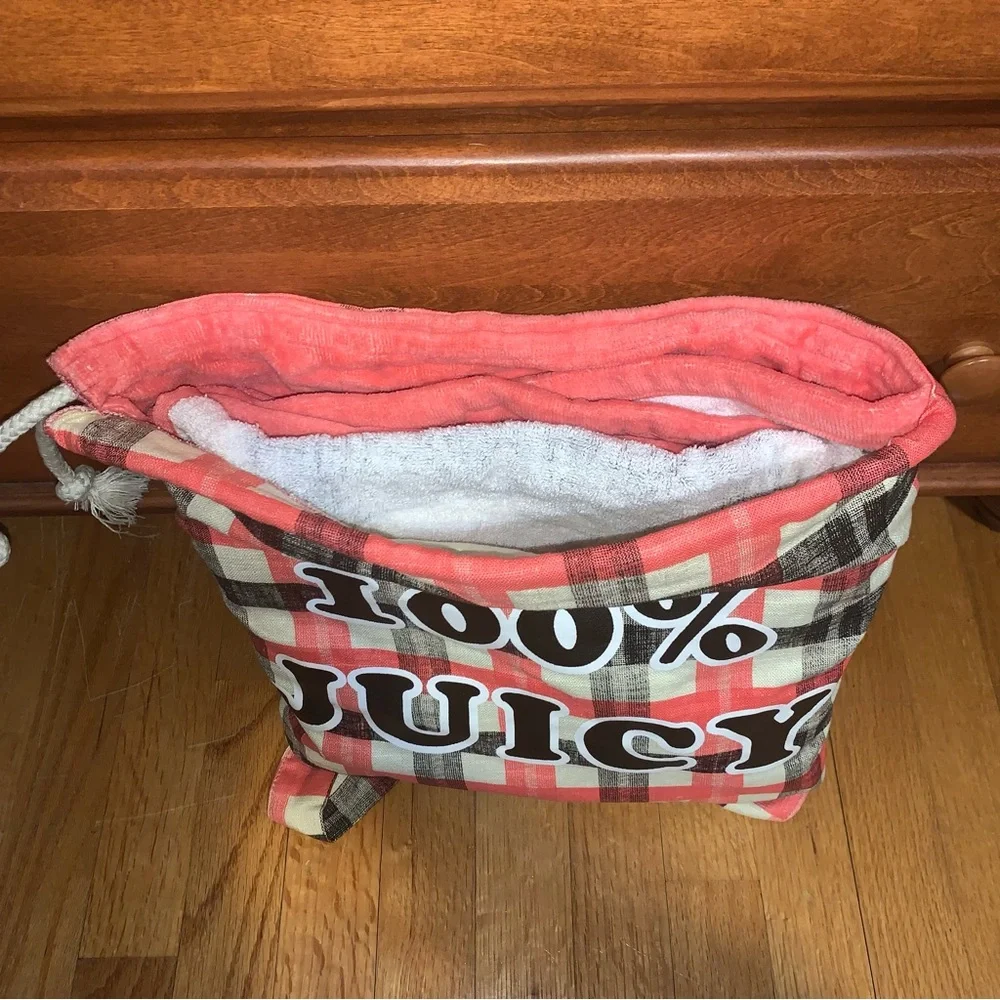 Juicy Couture Pam & Gela 100% Juicy Foldable Reversible Beach Towel Backpack